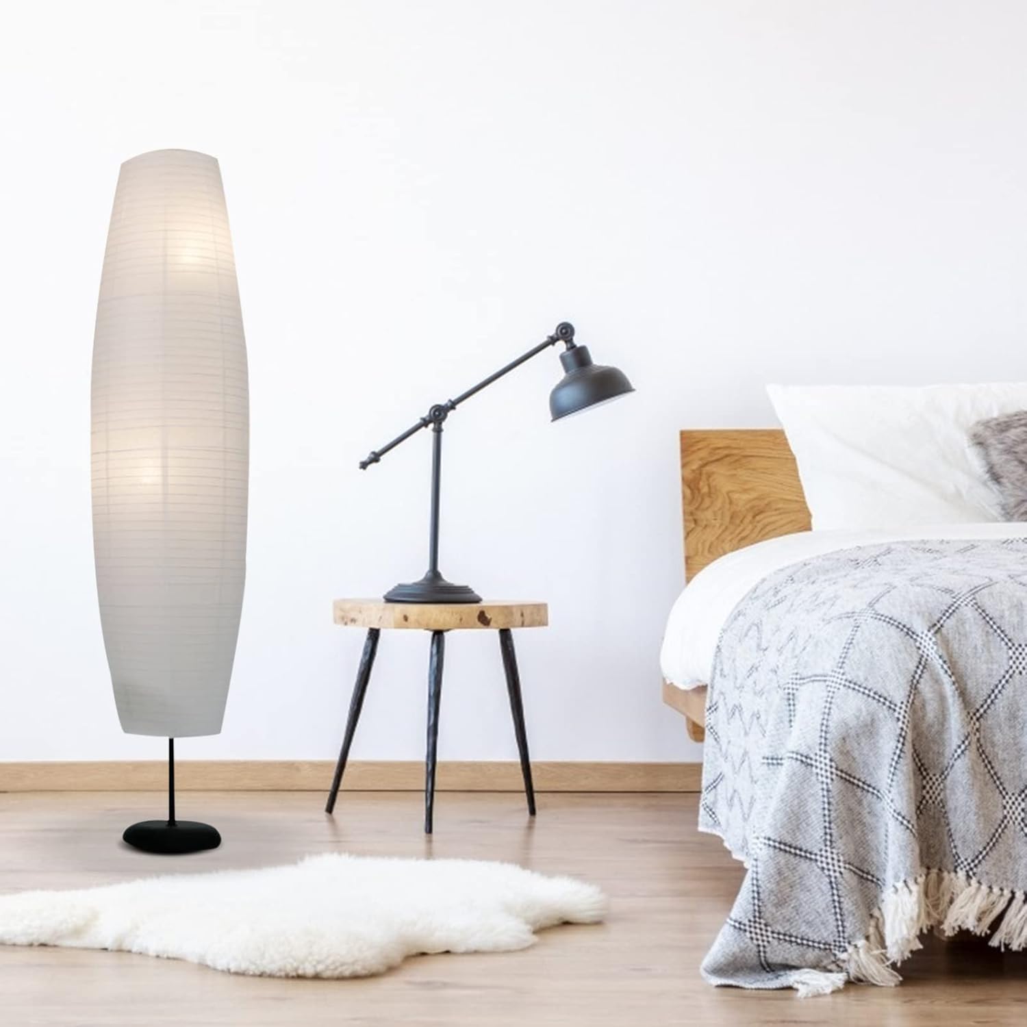 Balacoo Lamp Shades for Floor Lamps Paper Floor Lamp Shade: Floor Lampshade Nordic Style Lamp Shade Cover Decorative Column Lamp Shade Rice Paper Lamp Shades