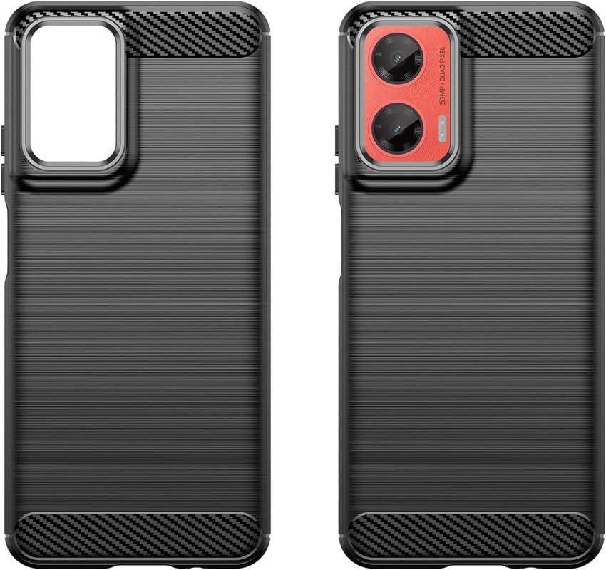 Image of NPRC Hybrid Ultra Slim Protective Case TPU Non-Slip Carbon Fiber Texture Shockproof Case Cover for Moto G35 - Black