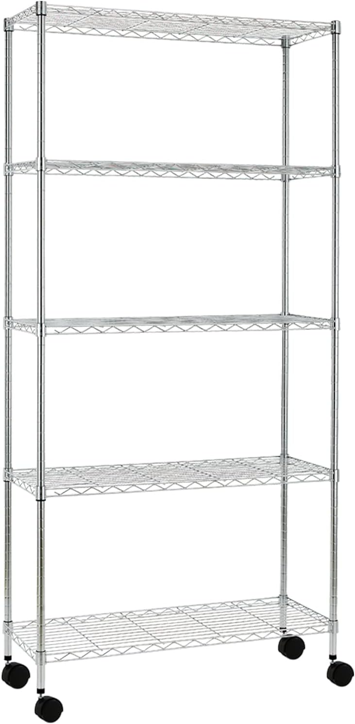 5Tiers Garage Shelving, Metal Shelves Wire Shelving Unit Adjustable