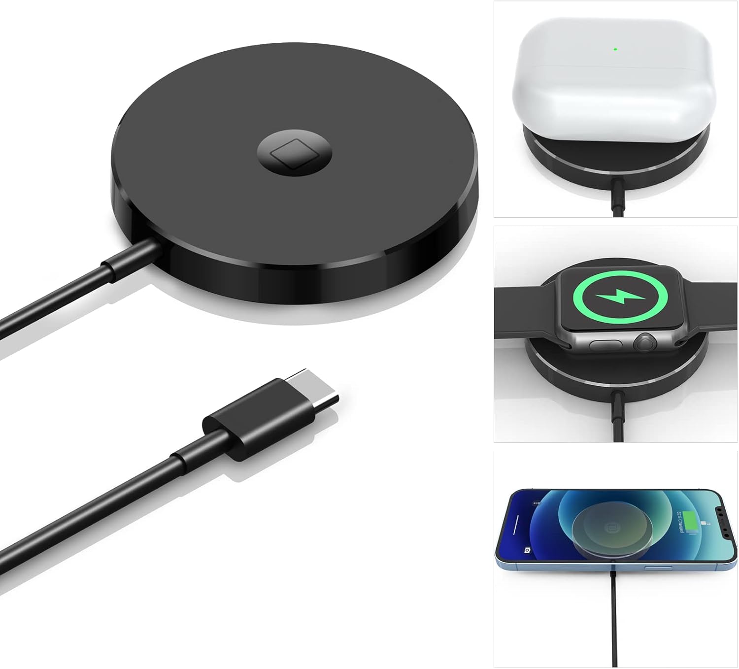 Cargador inalámbrico magnético, almohadilla de carga inalámbrica