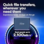 Crucial X10 8To Disque SSD Portable, Jusqu'à 2,100Mo/s, USB 3.2 USB-C, Disque SSD Externe, Compatible avec Windows, Mac & Android, Stockage Durable pour Jeux, Photos & Fichiers, Bleu - CT8000X10SSD9-02