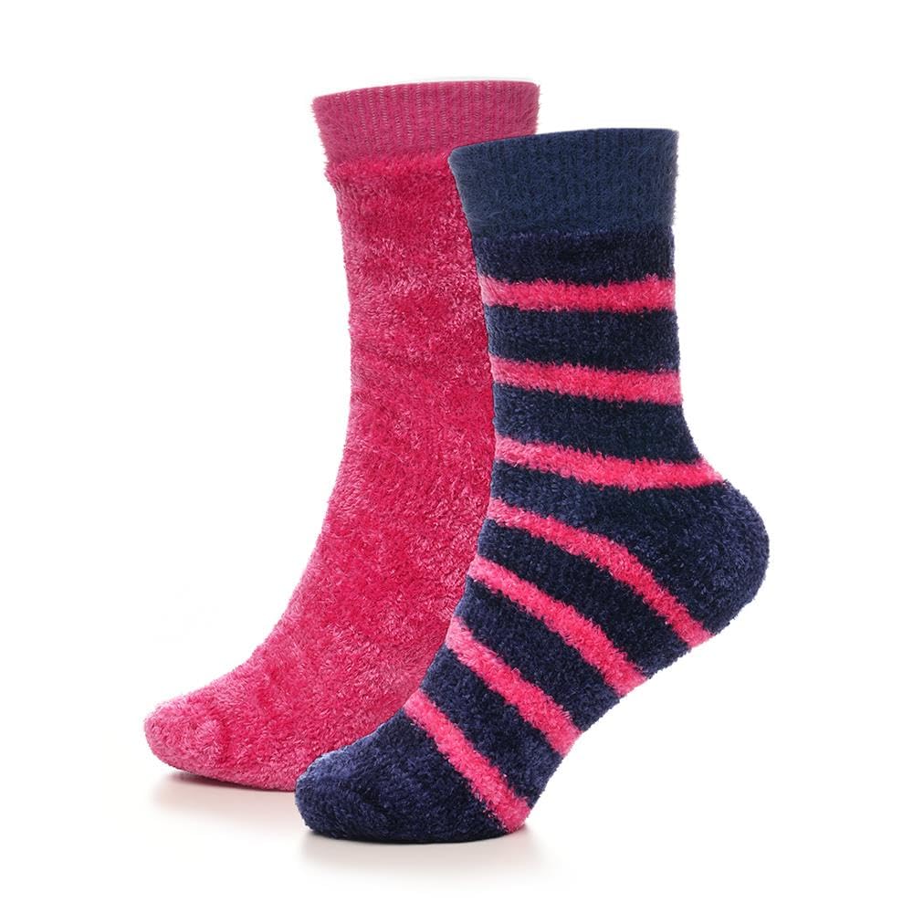A2z Women's Pack 1 Socks Pack Of 2 Chenille Striped Velvet Stylish - Socks Ls1274 2 4-8