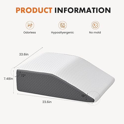 Miniatura 6 de Almohada de cuña Sweetcrispy, almohada corporal para apnea del sueño, alivio del dolor de cuello, después de la cirugía, comodidad para dormir