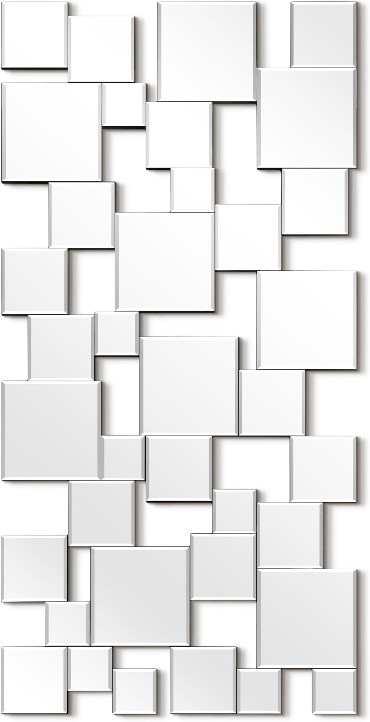 Empire Art Direct Elegant Wall Mirror, Beveled Squares, Modern Mirror for Bathroom,Living Room,Bedroom,Ready to Hang, 24" x 48",Rectangular