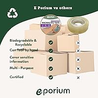 Vista 5 de Cinta de embalaje marrón Cinta de papel biodegradable autoadhesiva Cinta de embalaje ecológica resistente para escribir y sin recubrimiento