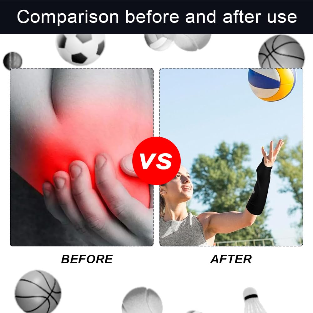 Manguitos Voleibol,Protector Antebrazo Voleibol Mujer,Mangas Volleyball,Manguitos Voleibol Niña,con Almohadillas Protectoras y Orificios para Pulgares para Golf Ciclismo y Baloncesto
