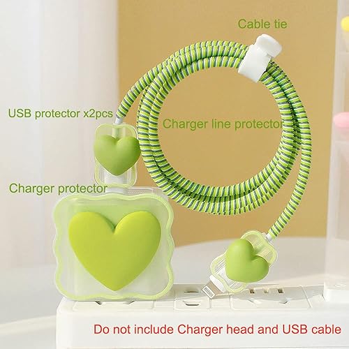 Miniatura 9 de ZOSTLAND 5 en 1 DIY 18W 20W Protector en forma de corazón, cable de datos, cargador USB, organizador de cables para auriculares, compatible con