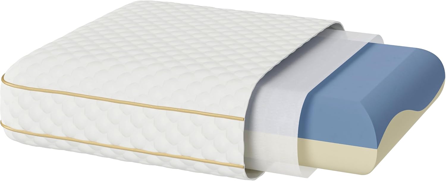 Sophia & William Memory Foam Pillow Standard Size, Dual-Firmness for Side, Back and Stomach Sleepers, Bed Pillow with Better Support and Durability