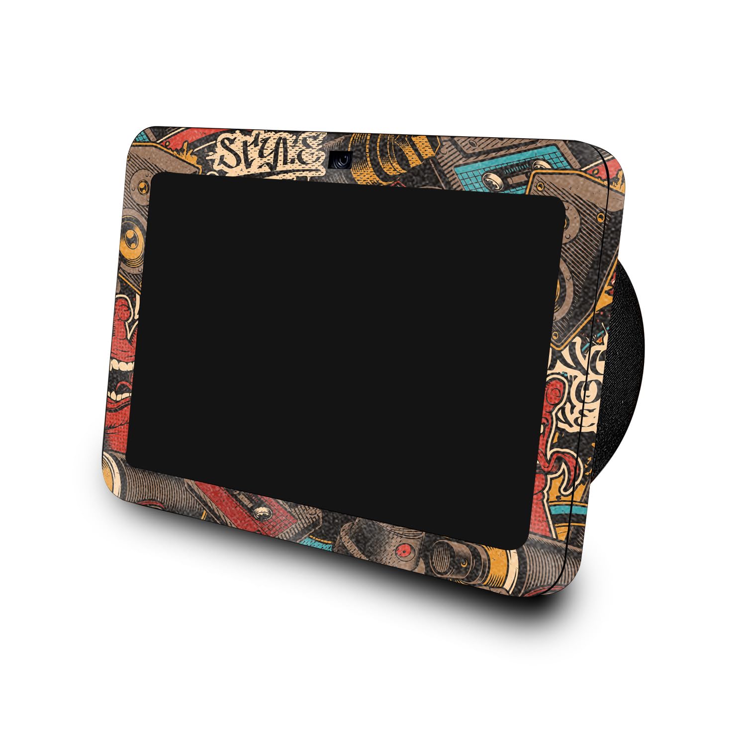 Glossy Glitter Skin Compatible with Amazon Echo Show 8 (3rd Gen, 2023) - Orange Hip Hop - Premium 3M Vinyl Protective Wrap Decal Cover - Easy to Apply | Crafted in The USA by MightySkins