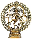 HomeAdri Divine Brass Metal Natraj Idol Murti Om Nataraja Idiol Large Shiva Natraj Statue Home Décor Mandir Temple Vastu Showpiece Height 24 Inches