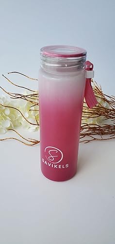 SAVIKELS - Botella de agua de vidrio de 135 onzas botella de agua de vidrio de color con asa de tapa botella de agua deportiva botella de agua