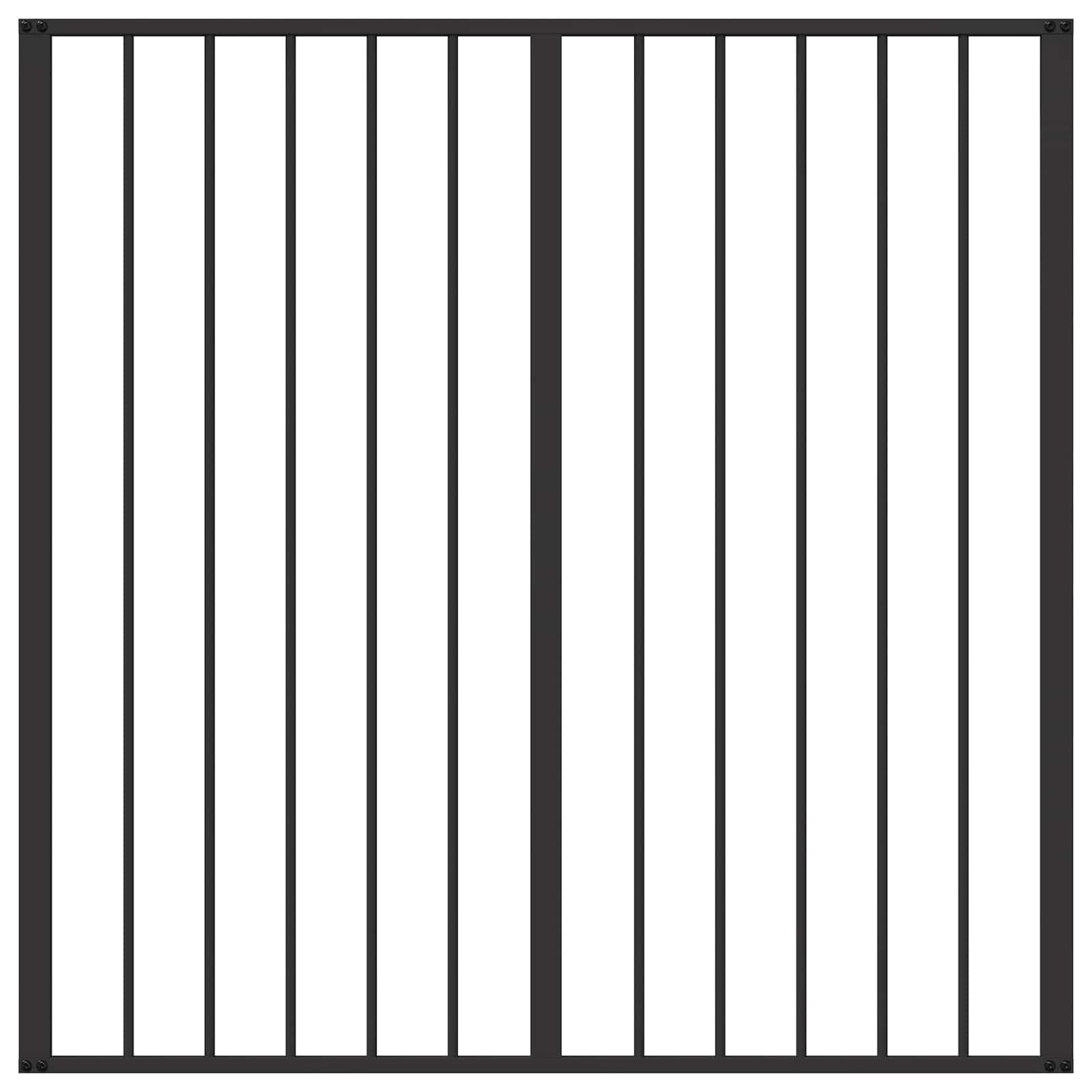 Hundetor Set 6 teilig Schwarz aus verzinktem Stahl, 100 x 100 cm, faltbares Hundezwinger Hundegehege Welpenauslauf für Hundeauslauf, Gartenzaun und sichere Raumtrennung