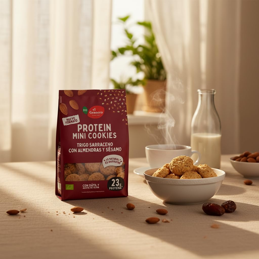 El Granero Integral Mini Cookies Proteicas de Almendra y Sesamo BIO 130 g