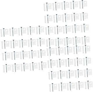 Cabilock 60 Sets Mirror Clip Glass Retainer Clips Kit Mirror Mounting Clips Small Clips Mirror Cabinet Glass Retainer Clips Plastic Panel Non-Punching Glass Clips Wall Mirror Metal