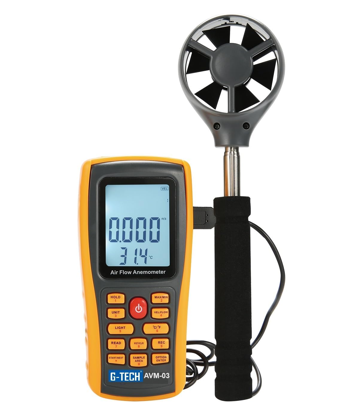 AVM-03 Digital Anemometer with CFM/CMM, USB, Wind Velocity Temperature Flow Meter, LCD Display, SOLD BY TECHNO INSTRUMENTS BANGALORE-picture-21