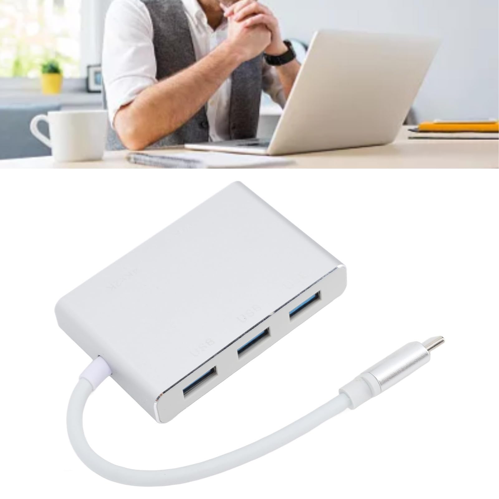 Hub USB C 5 in 1, Adattatore da Tipo C a USB con Interfaccia