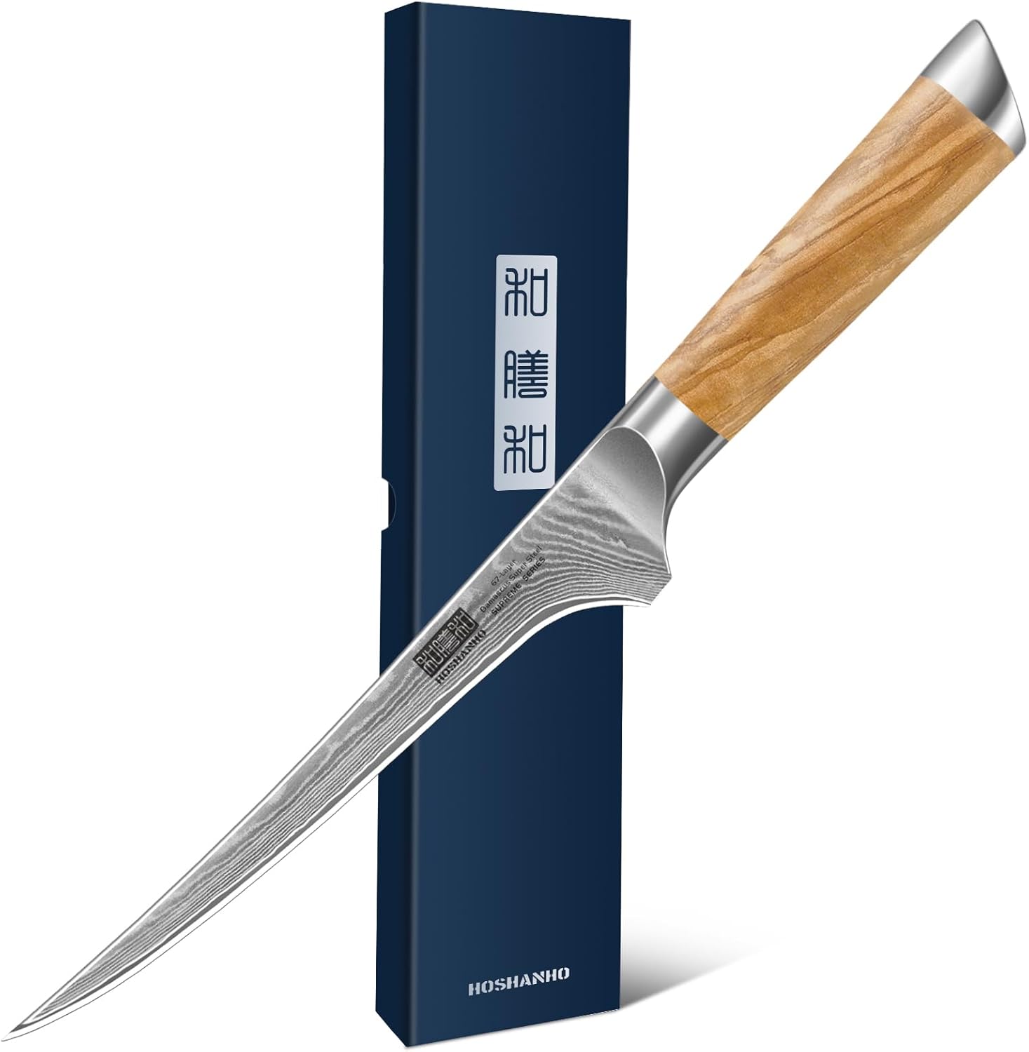 HOSHANHO Damascus Chef Knife 8 Inch 7 Inch Santoku Knife & 7 Inch Fillet Knife