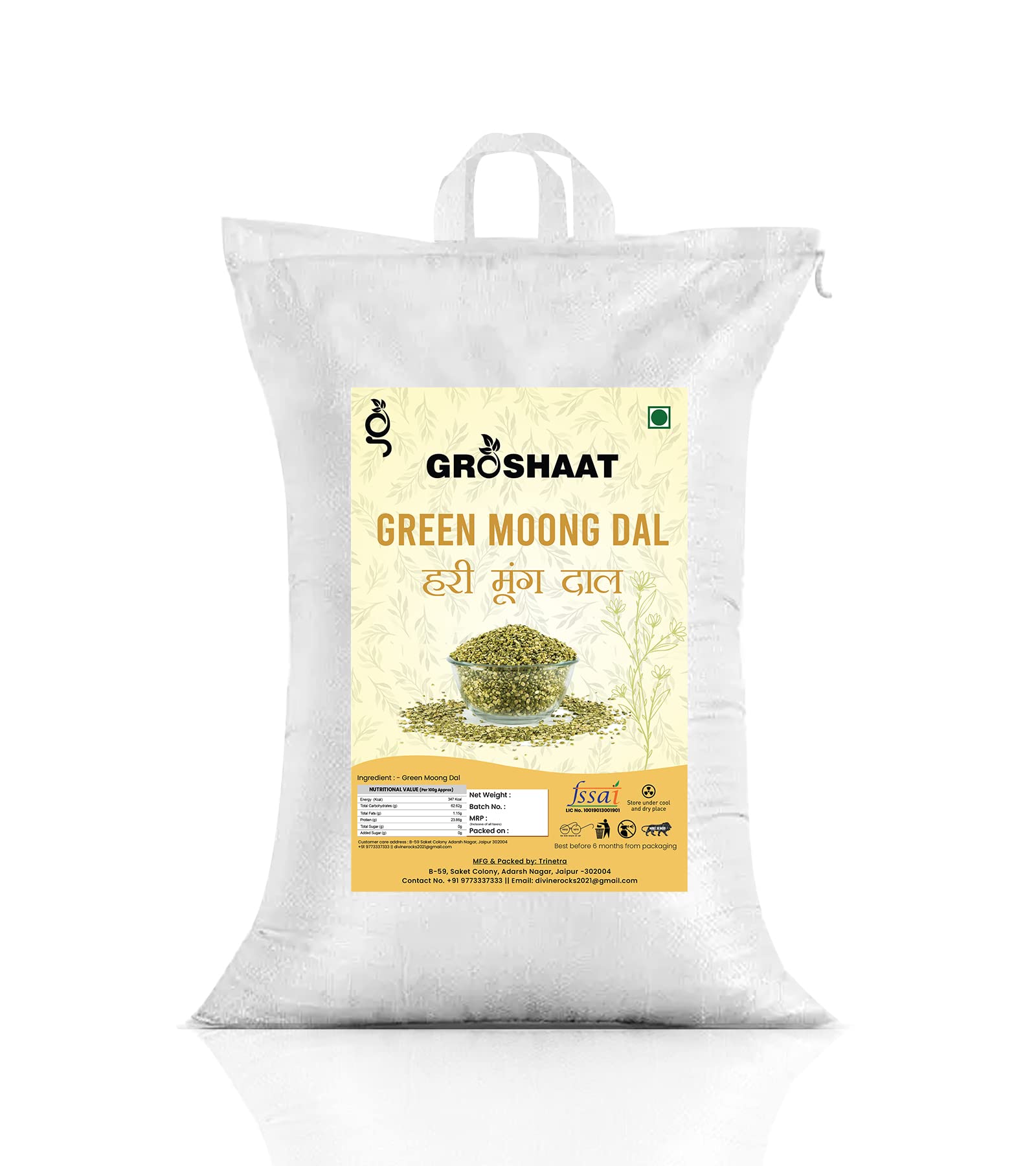 Groshaat Moong Dal Split (Green Moong Dal Split)- 5Kg Pack Manage diabetes Weight loss Healthy heart Controls bloodsugar (B0BRD415SP) Amazon Price History, Amazon Price Tracker