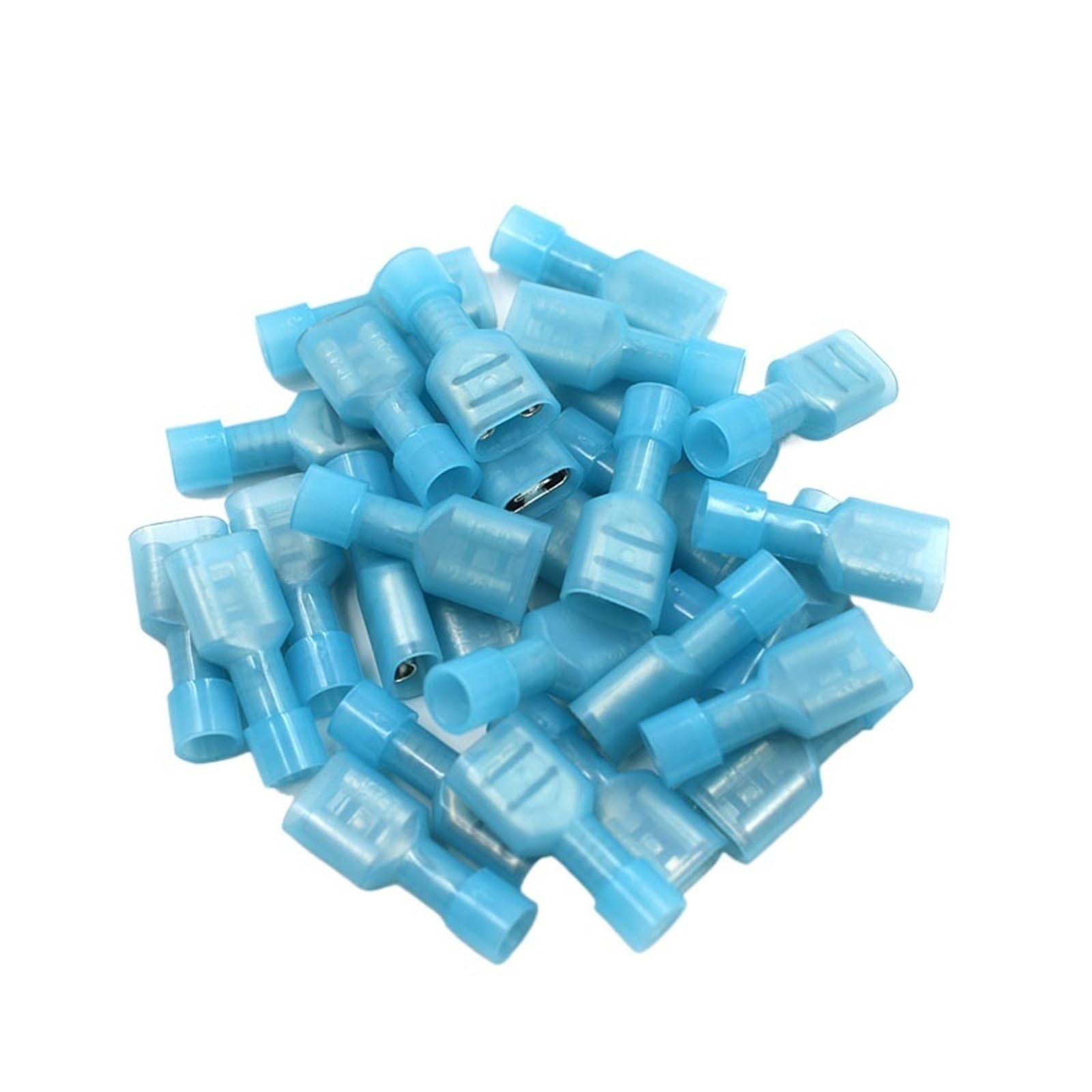 BYLSAGWHT FDFN2-250 FDFN2.5-250 brass Female Insulated Spade joint Cable Wire Connector 100PCS suit 1.5-2.5mm2 16-14AWG