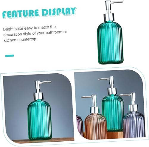 Miniatura 4 de Lurrose Refillable Glass Pump Bottle Hand Soap Dispenser for Bathroom Kitchen Shampoo Lotion Body Wash Liquid Soap Pump Jar