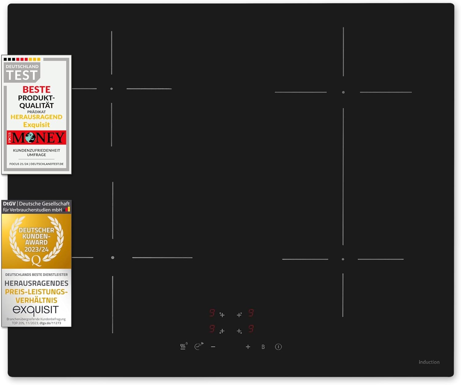 Exquisit EKI 600-SF-B-380 induction cooktop, clean and ready for use.