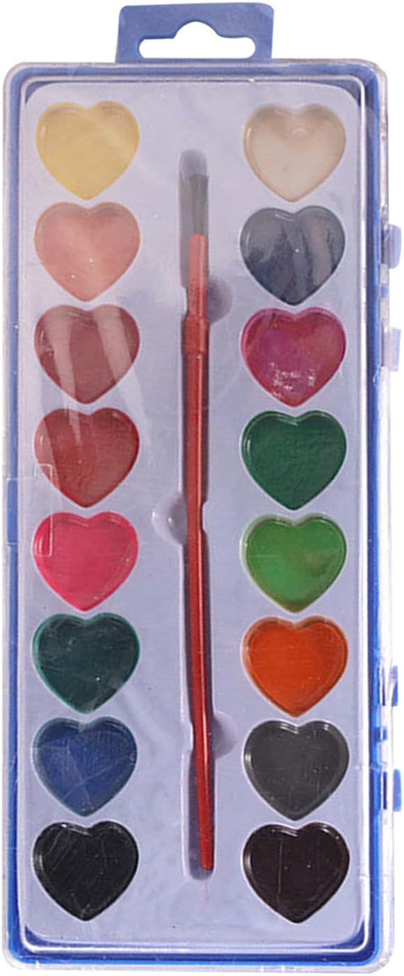 Heart Watercolor Paint Set - Valentine Watercolor | Art Painting Palette Kit, Multi-Purpose Painting Tool, Heart Design Crafts Paintings Kits For Beginning Watercolorists, Artists