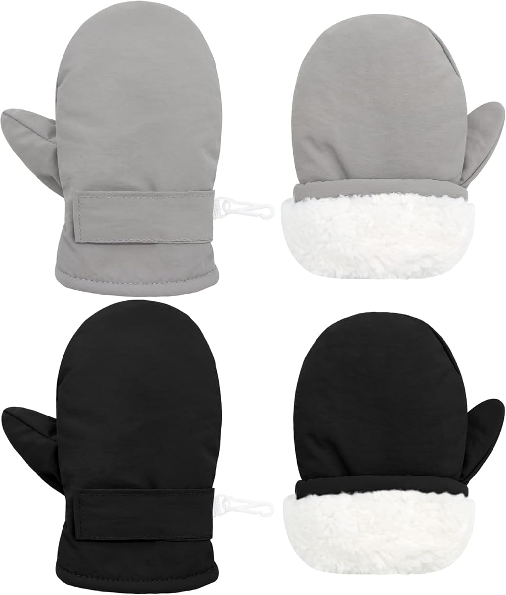 Sarfel 2 Pairs Toddler Gloves Waterproof Toddler Winter Mittens for Kids Snow Gloves Warm Baby Winter Mittens for Boys Girls