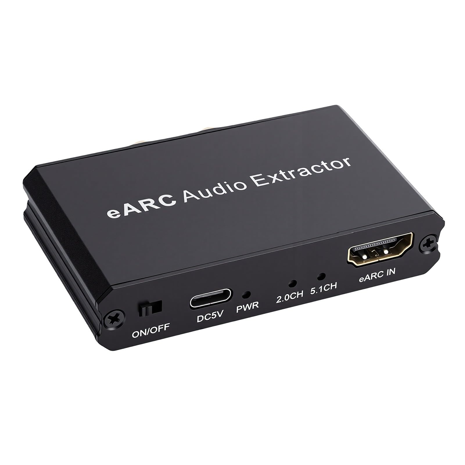 Tosuny Extractor de Canal de Retorno de Audio de 192 KHz, Adaptador de Audio HDMI a óptico y de 3,5 Mm, Convertidor Digital a Analógico con Alimentación USB para TV, Barra de Sonido y