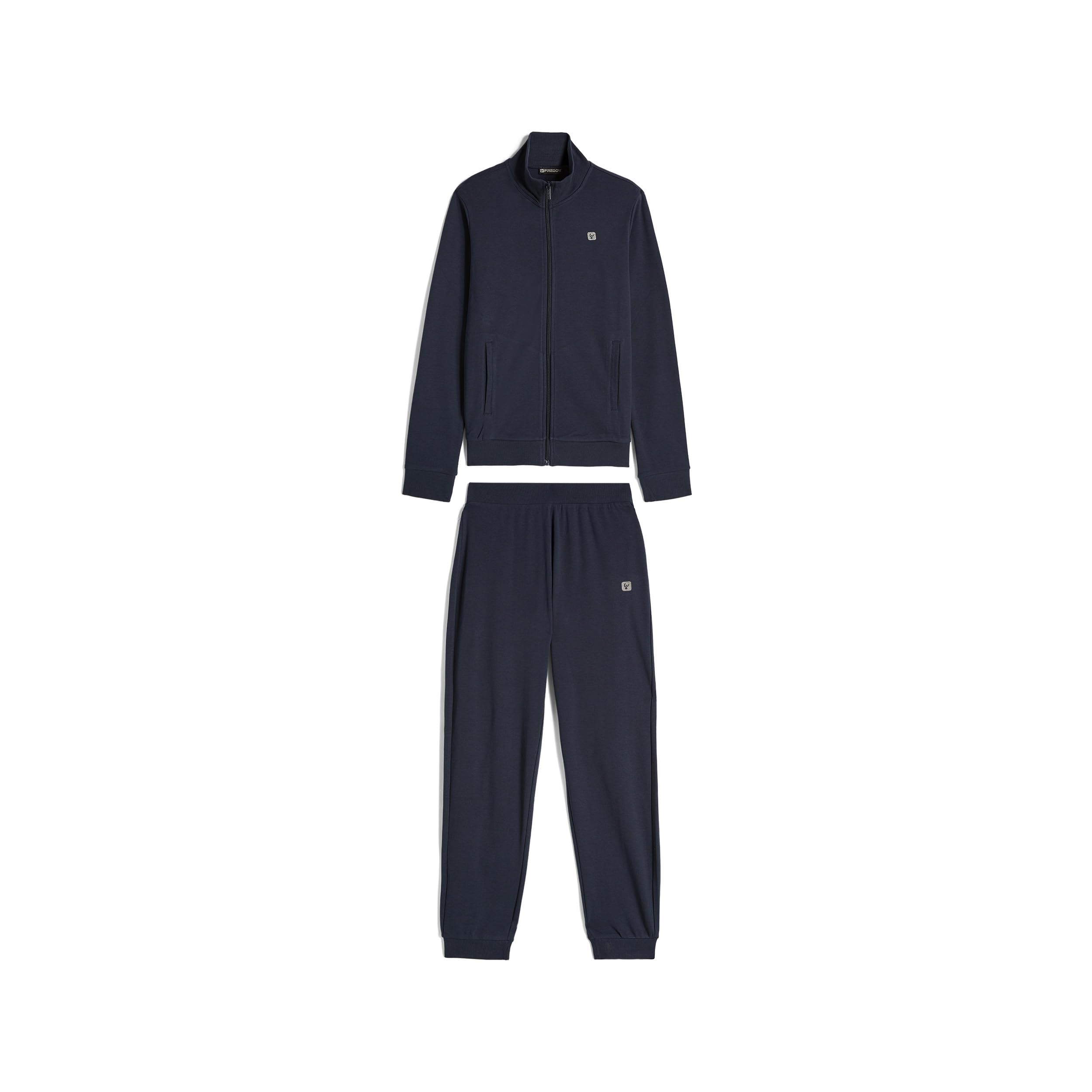 FREDDY - Tuta Donna Completa Sportiva in Cotone, Felpa Donna con Zip a Collo Alto e Pantaloni Tuta
