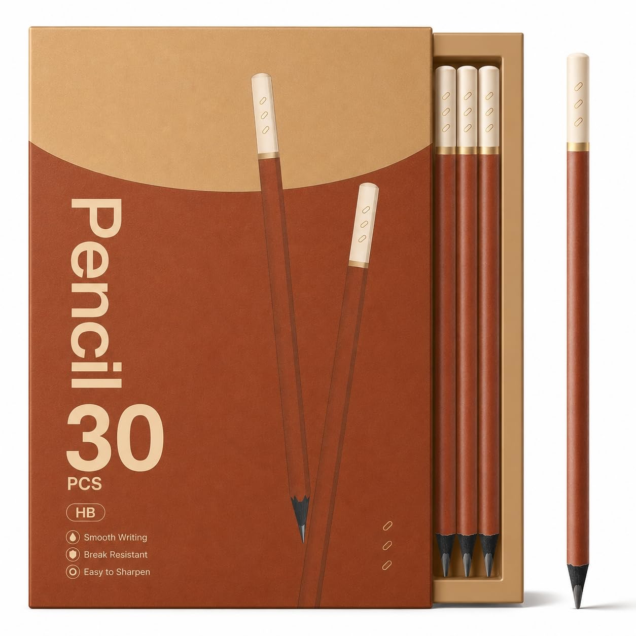 SimSign 30 Pack HB Pencils with Extra-Thick Lead & Triangular Grip - Black Wood Graphite Pencils for School, Office, Sketching
