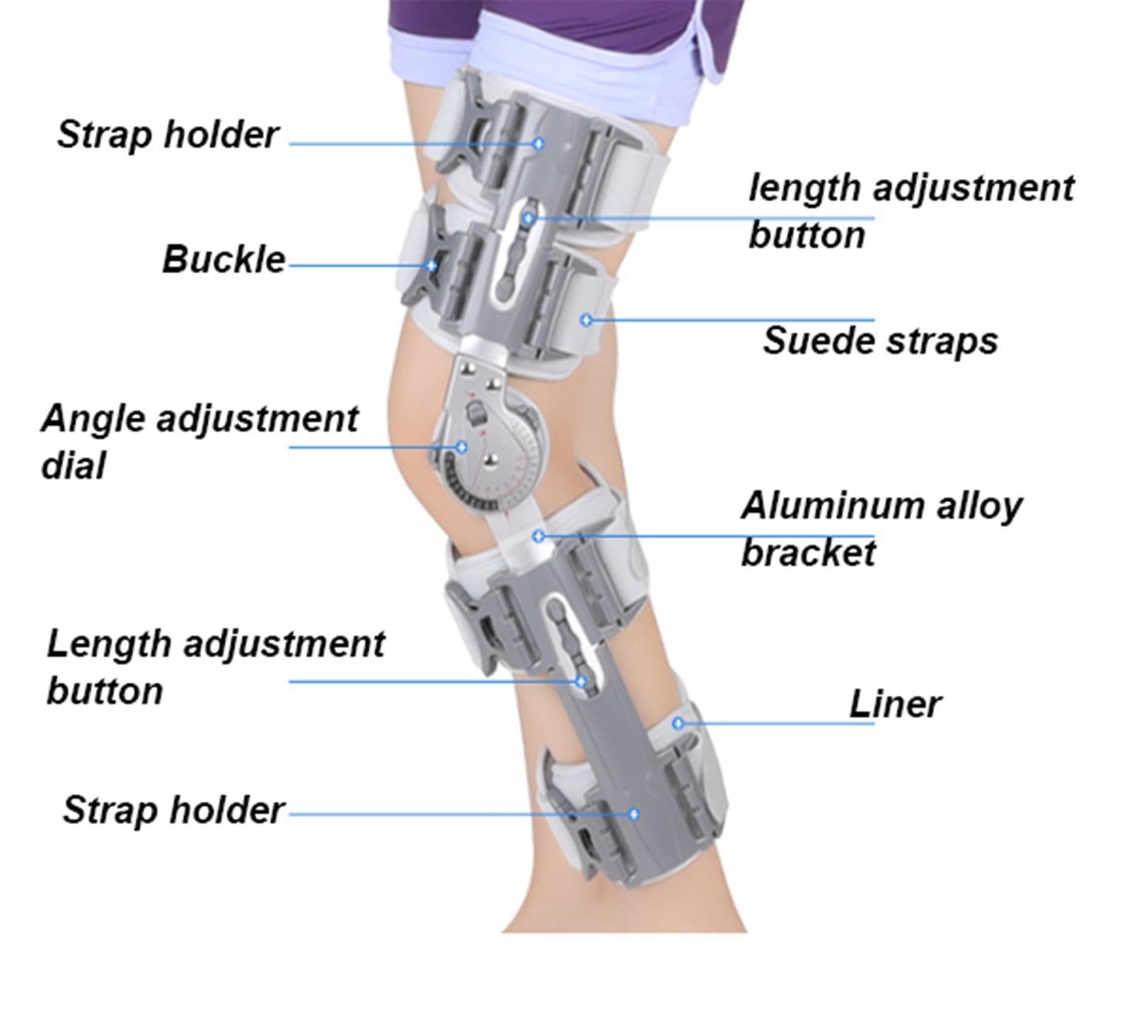 Inmovilizador de Rodillera Ajustable con Bisagras El Soporte de Rodilla Ajustable Ayuda a Estabilizar La Rodilla Alivio Efectivo de ACL, Artritis, Dolor de Tendinitis,para Hombres y Mujeres