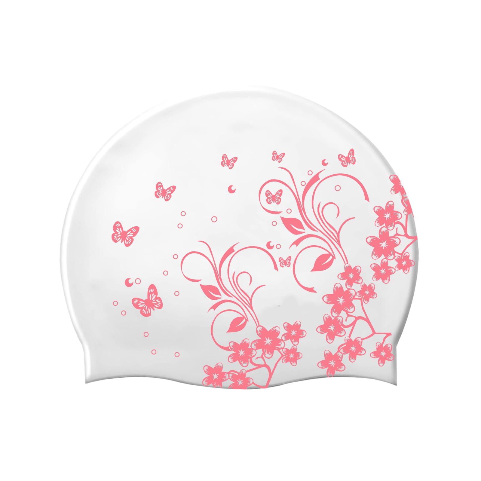 Womens Swimming Cap, Swim Cap Long Hair, Teen Girls Swim Hat (Pink)