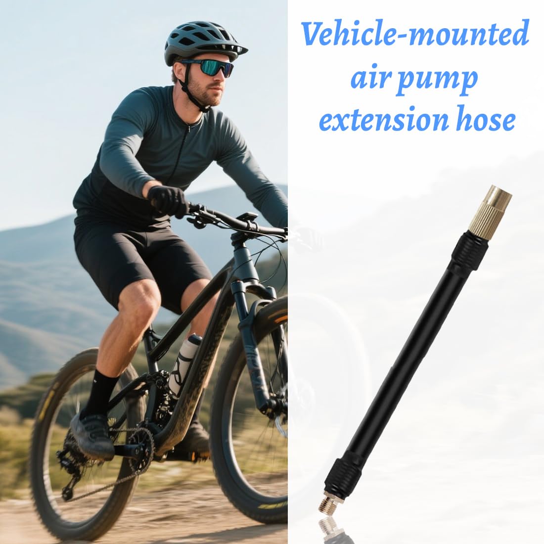 20cm Tubo Prolunga di Gomma Flessibile della Pompa di Gonfiaggio, Compatibile con Xiaomi Compressore Digitale Portatile, Universale Tubo di Estensione per Pneumatici Auto Bicicletta
