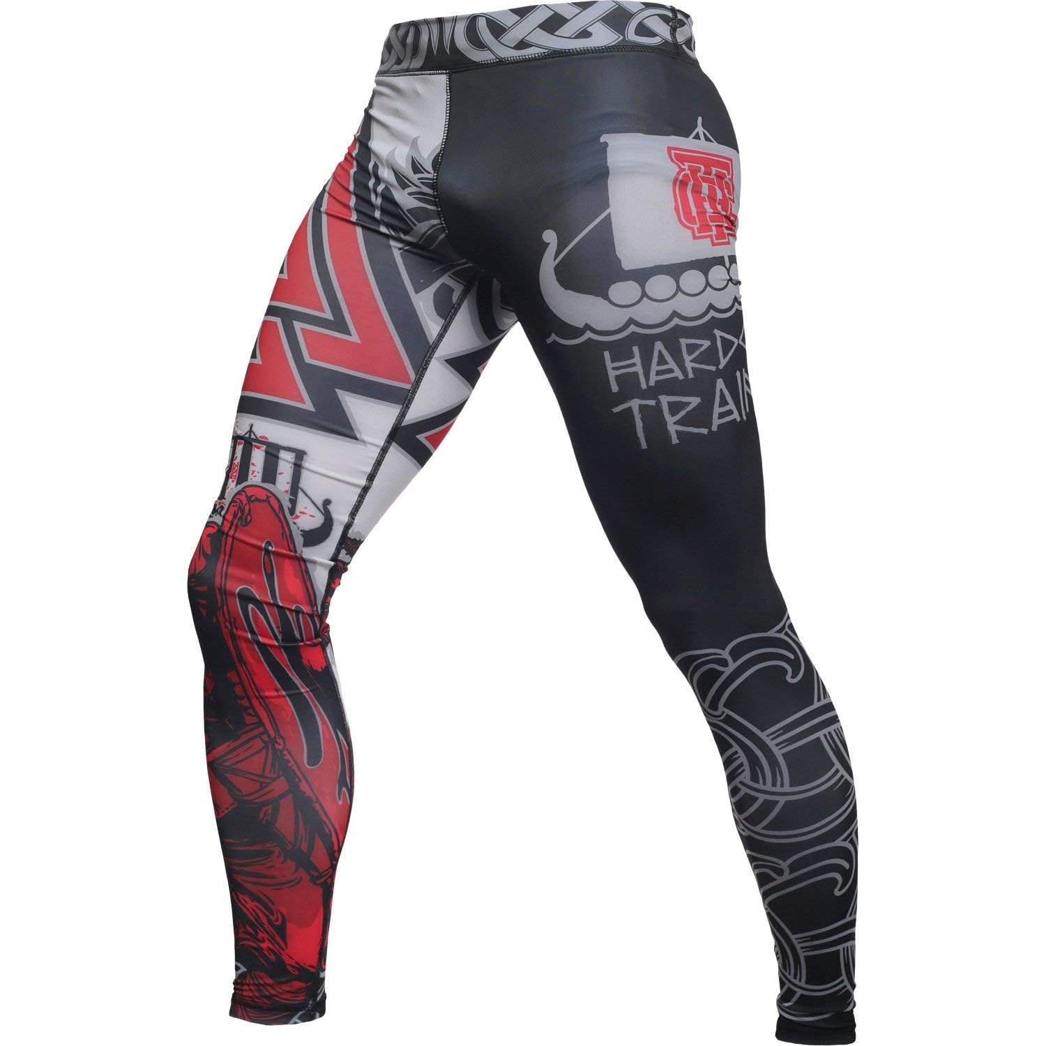 Hardcore Training Viking 2.0 Leggings Compressione Uomo Palestra MMA Boxe | Pantaloni Sportivi, Fitness, BJJ, Kick Boxing, Lunghi, Allenamento, Corsa, Pugilato, Combattimento, Estivi