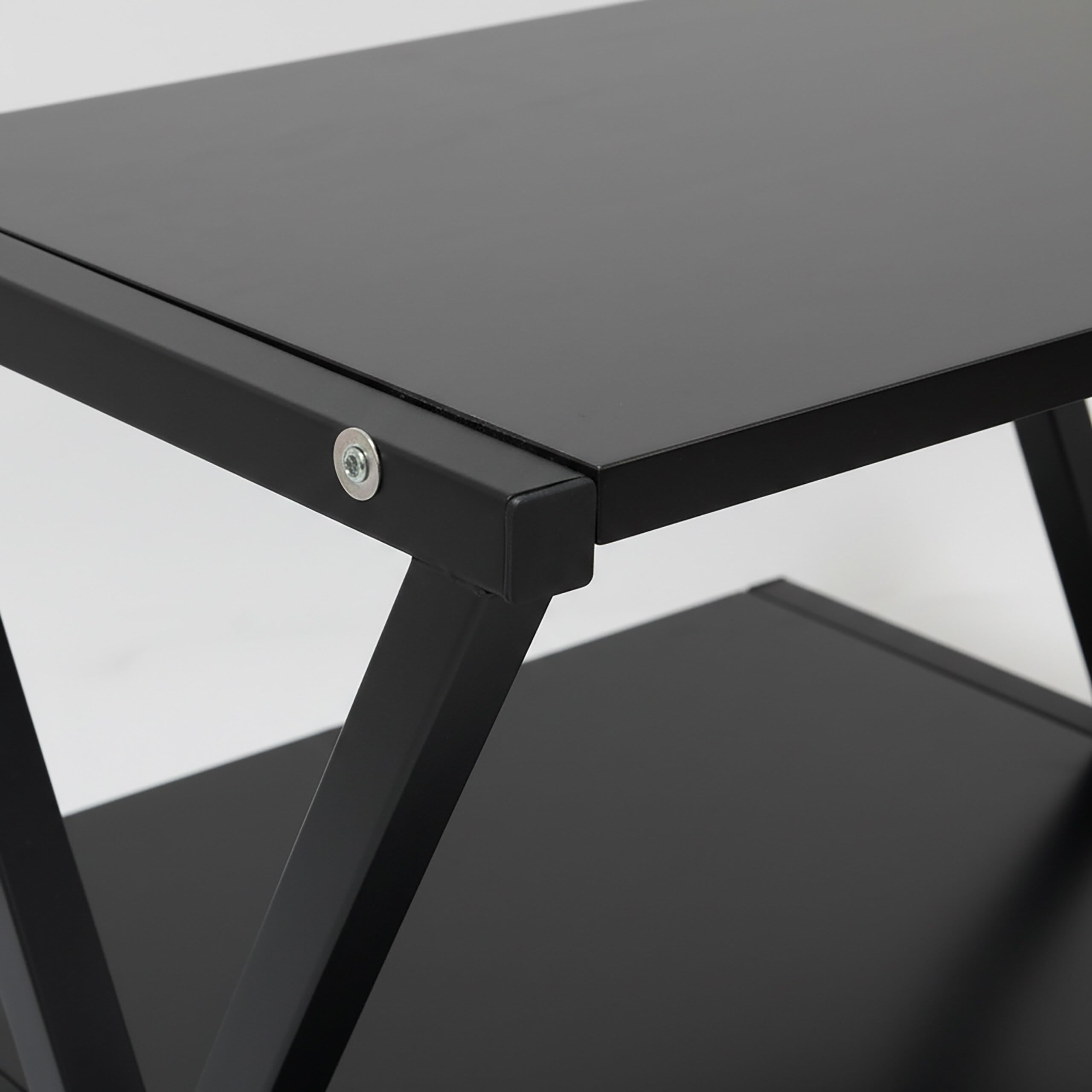 Relaxdays Druckerständer mit Rollen, 2 Ebenen, HBT: 28 x 44 x 28 cm, Rolltisch für Drucker, Büro, MDF & Metall, schwarz