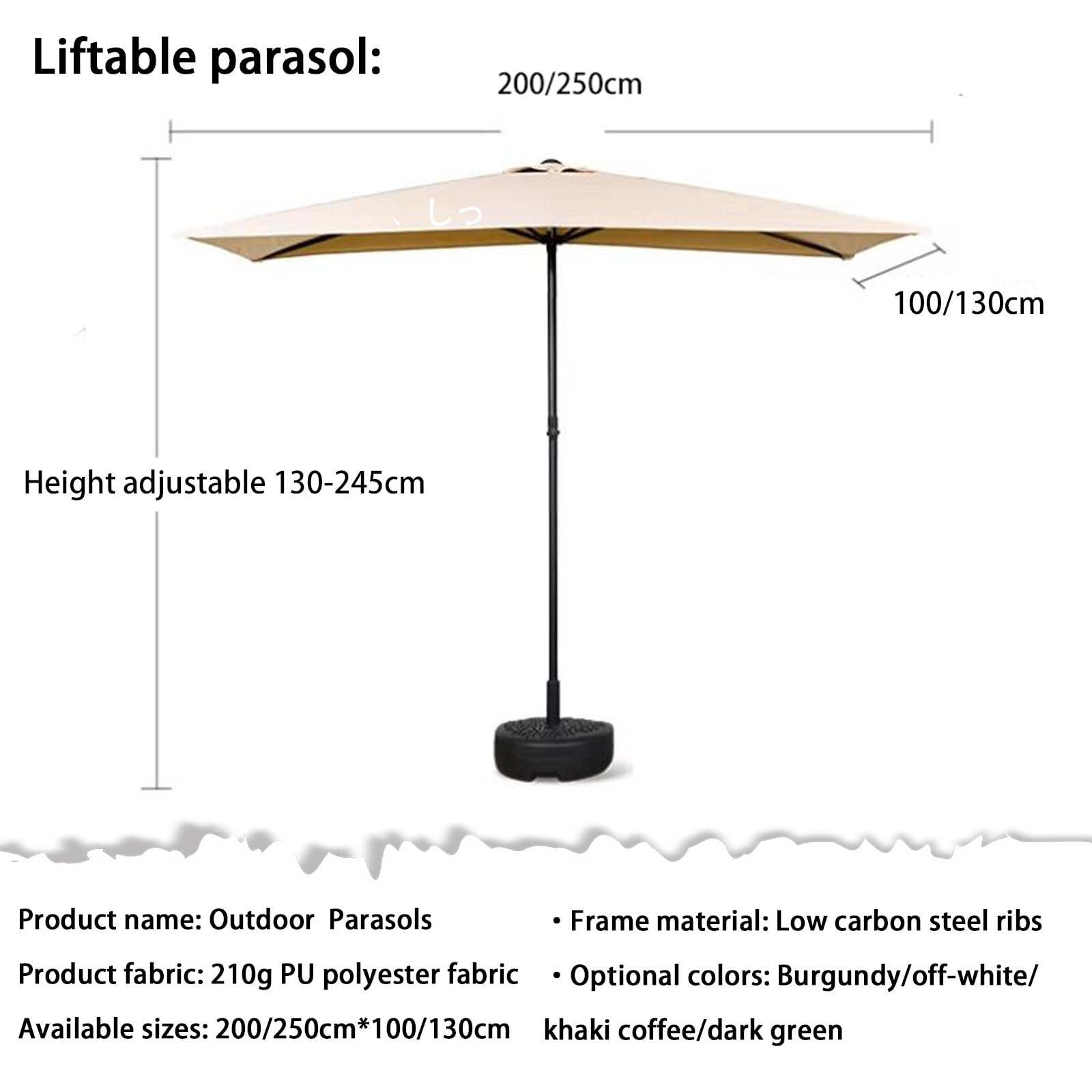 8.8/9,8 stóp 8 Ramiona Parasol Baldachim Top Zastępstwo Przeciwdziałanie zadasza przeciwdakoniu dla parasola 270/300 cm