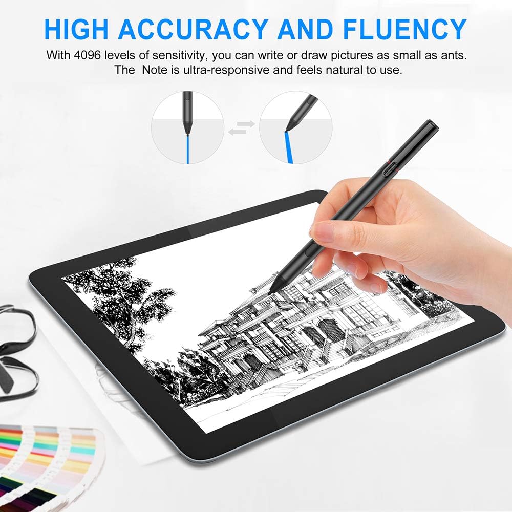 Stylus Pen for Microsoft Surface, CredDeal Surface Pen for Surface Pro X/7/6/5/4/3, Surface Go/Laptop/Book/Studio, 4096 Levels Pressure, Tilt & Palm Rejection, Including AAAA Battery & 1 Spare Tip
