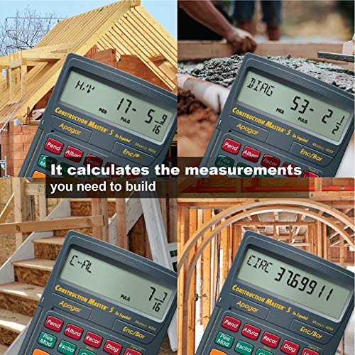 Calculated Industries 4054 Construction Master 5 en Espanol Construction Feet-Inch-Fraction Calculator for Carpenters [Calculadora de construcción con pies, pulgadas y fracciones para carpinteros] - Thumbnail 7