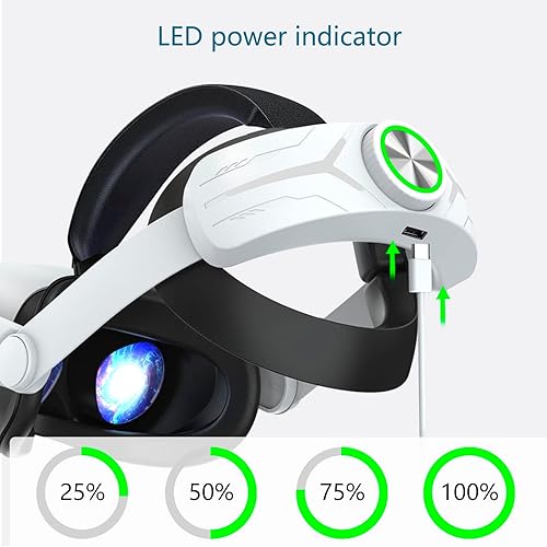 Miniatura 6 de Head Strap Battery Pack for Oculus Quest 2, Replacement Elite Strap 8000mAh Rechargeable Battery PC Accessories, Adjustable Headset with LED