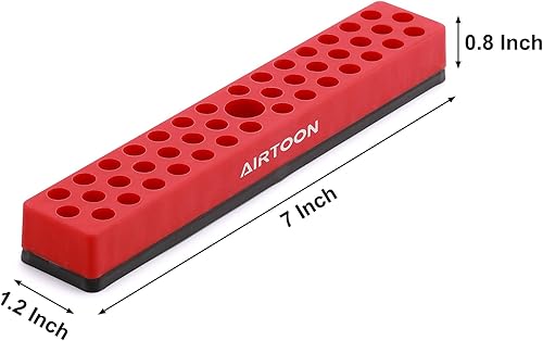 Miniatura 5 de AIRTOON 2 soportes magnéticos para puntas hexagonales de 14 pulgadas, almacenamiento de 43 agujeros con base magnética fuerte, organizador de puntas