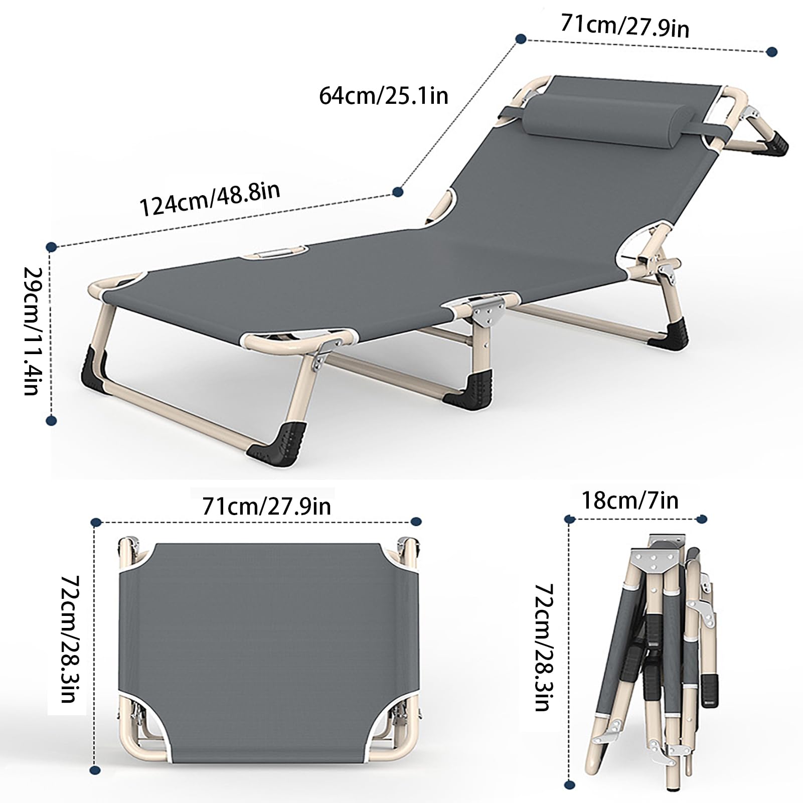 HUHJYUGE Reclining Lounge Chair Outdoor, Lounge Chair for ...