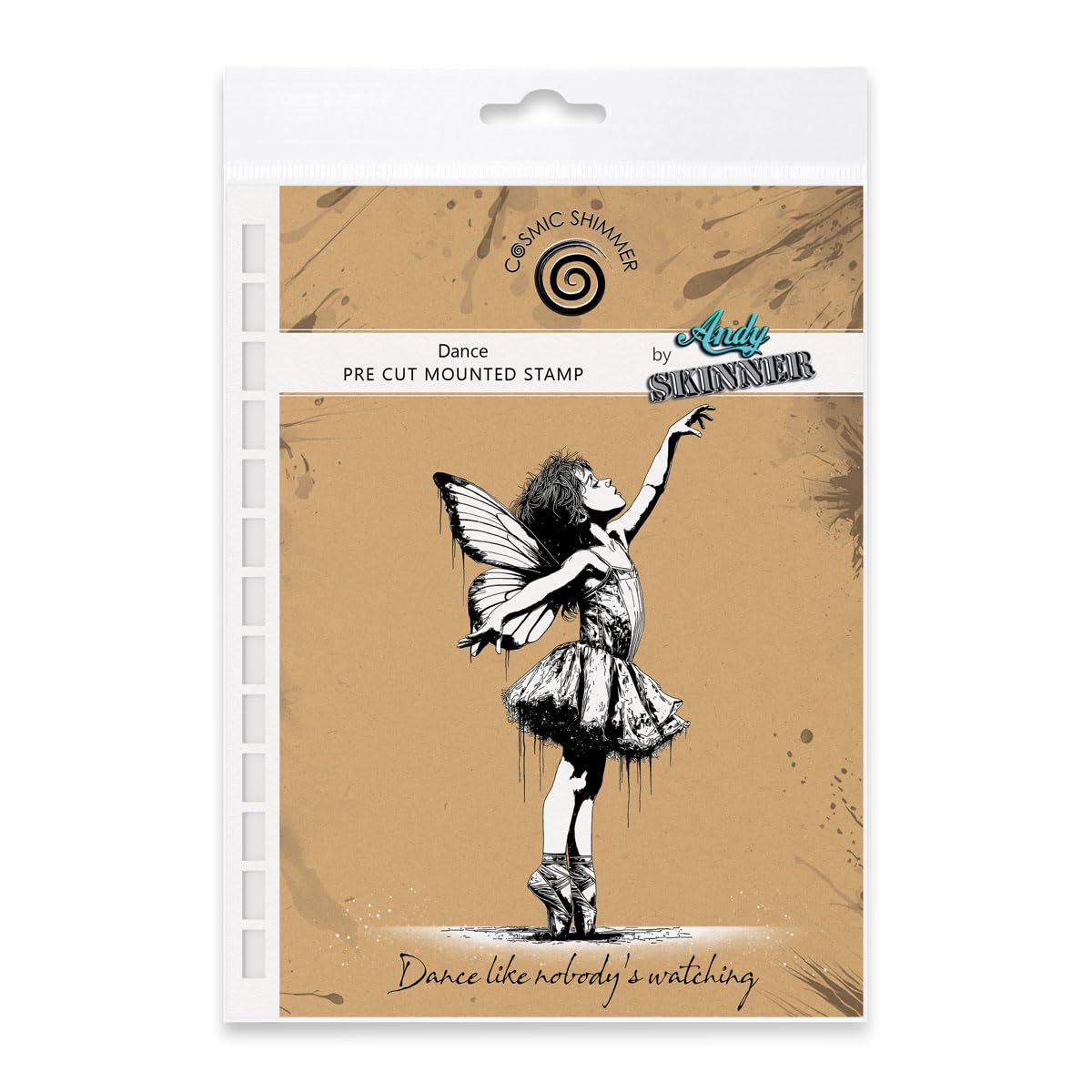 Cosmic Shimmer Red Dance Pre Cut Rubber Stamp Set By Andy Skinner & Katy Sue. Creates Image 124X69mm, Words 85X16mm For Stamping In Mixed Media, Art Journaling & Card Making