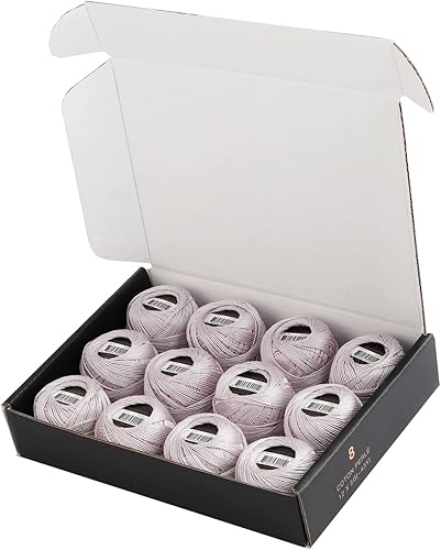 Miniatura 32 de Rhapsody Pearl Cotton #8 - Juego de 12 bolas de hilo de ganchillo para tejer, bordado, sashiko, punto de cruz, costura, aguja, bricolaje, acolchado