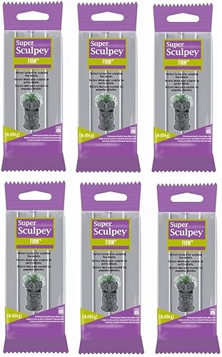 M02370x6 MOREZMORE 6lb Super Sculpey Firm Horno Gris Hornear Arcilla Polímera