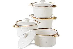 ONEMORE Mini Dutch Oven Pots with Lids (Set of 4)