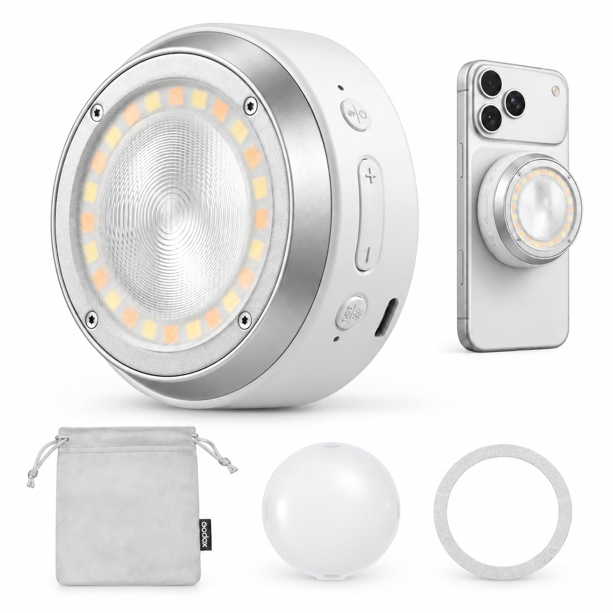GODOX A2 Xenon Flash for iPhone 15/16/17/18, Magnetic Camera Light