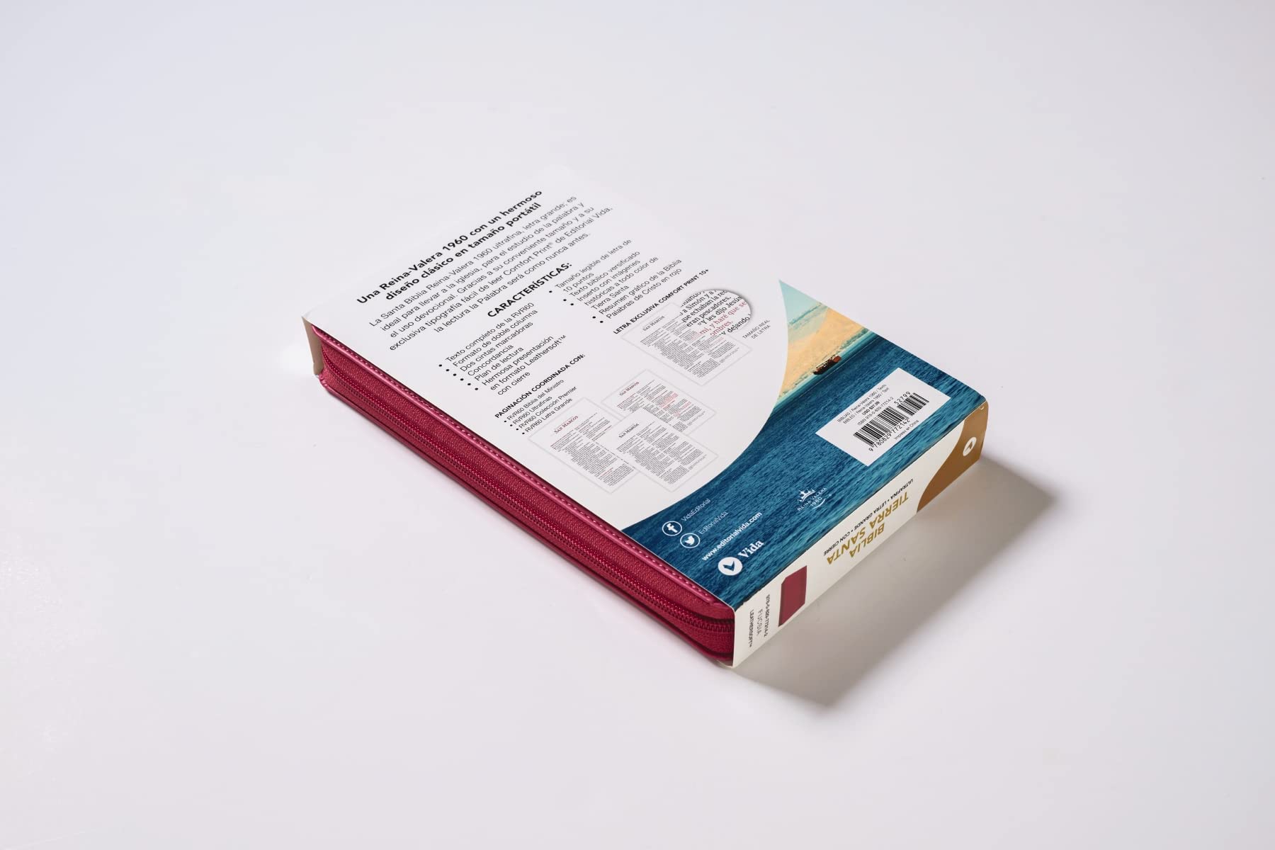 RVR60, Santa Biblia, Tierra Santa, Letra grande, Leathersoft, Fucsia, con Cierre, Palabras de Jesús en Rojo, Comfort Print (Spanish Edition)