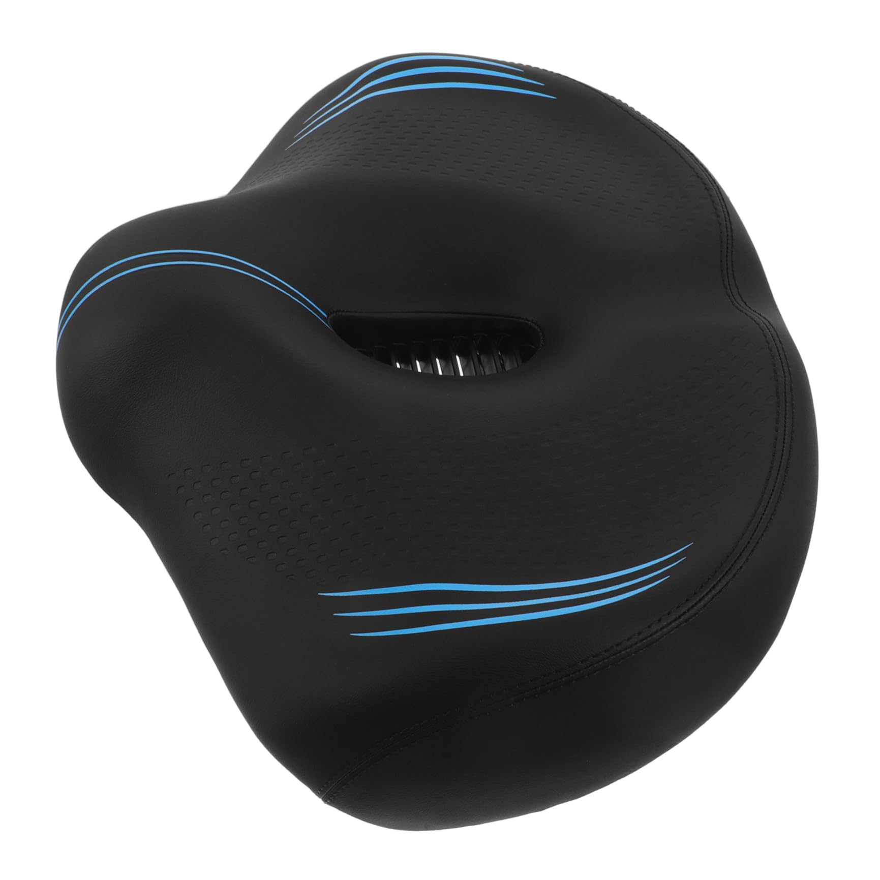 NUOBESTY Sella Bici senza Naso Extra Larga Seduta Imbottita | Ventilazione Cava Divisa, Base Allargata e Cuscino Spesso, Plastica Pu Metallo per Bici Cruiser e Mountain