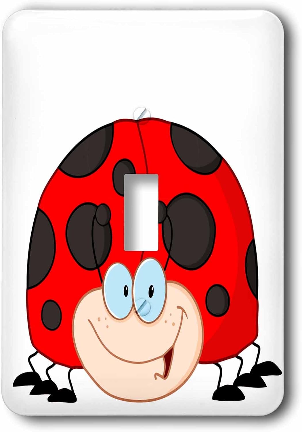3dRose lsp_63120_1 Ladybug with Smiles Single Toggle Switch