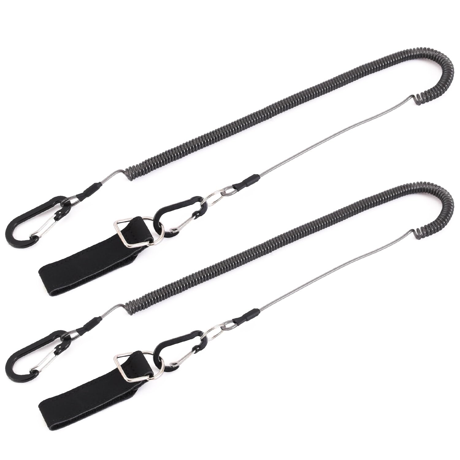 ESFUERZO (Esfuerzo) Hip Belt with Rope, Hip Belt, Prevents Rod Falling, Up to 3m, Coiled Lanyard, Spiral Cord, Leash Cord, Fishing, Rod Black